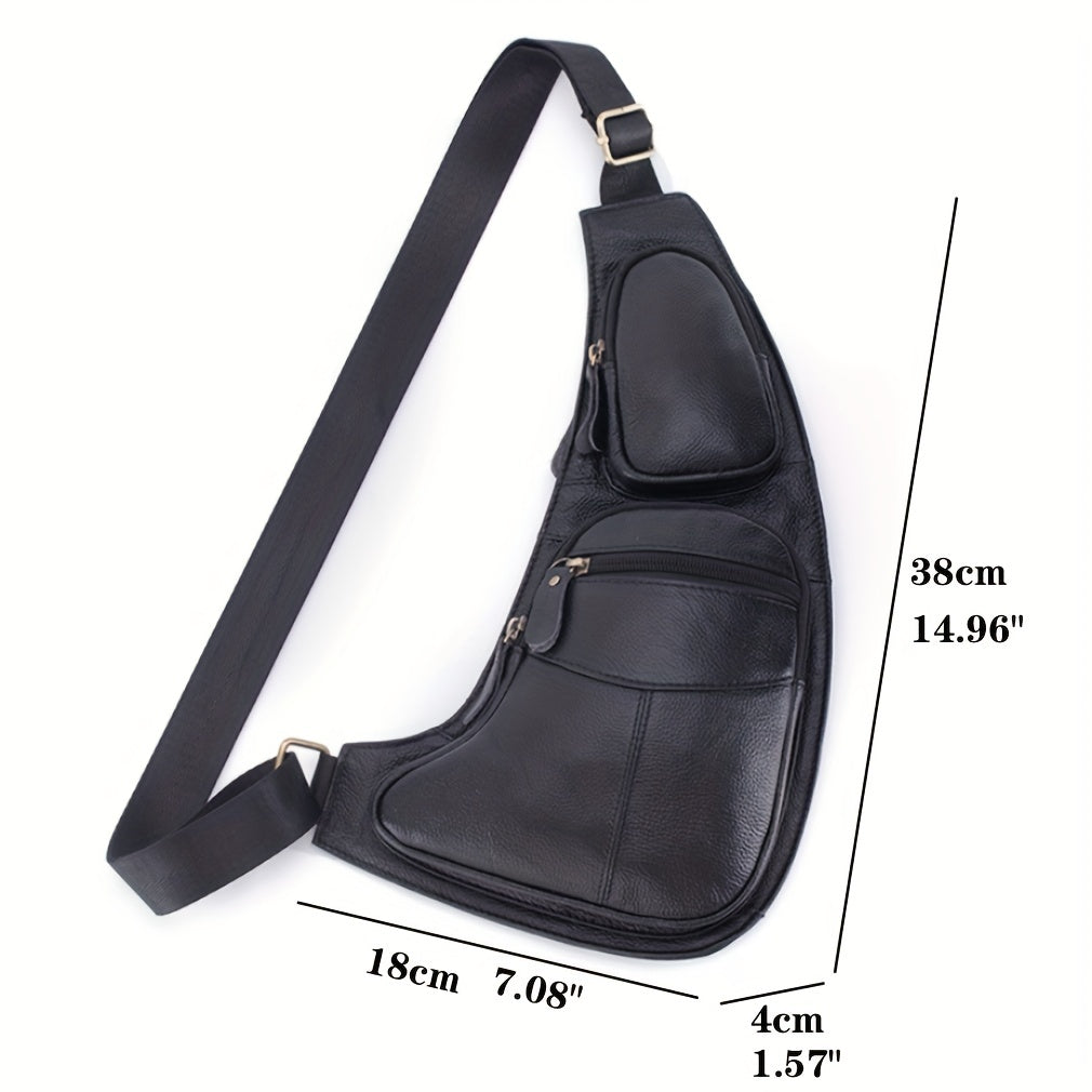 Vintage Classic Leren Slingtas – Compact en Duurzaam
