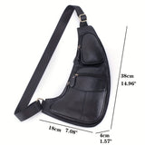 Vintage Classic Leren Slingtas – Compact en Duurzaam