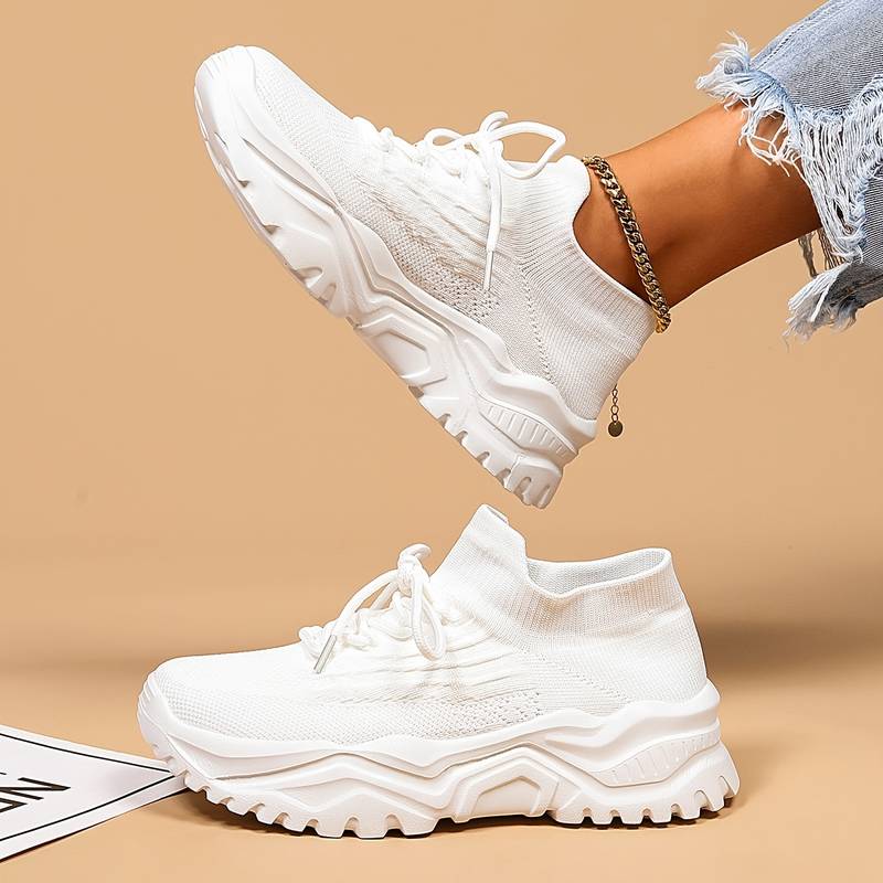 Femke | Trendy Orthopedische Sneaker | Comfortabele Dames Sneakers Geheugenschuim Zool | Voetboogondersteuning & Schokabsorptie | Ideaal voor Wandelen & Dagelijks Gebruik | Superieure Grip | Maten 36-42 | Wit Zwart Beige Roze