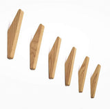 Norvo | Set met Draadhaak Nordhaak – 6 Minimalistische Kledinghaken gemaakt van Massief Hout