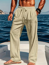 Heren Yoga & Strandbroek | Katoen-Linnen | Losse Pasvorm & Trekkoord | Ademend & Comfortabel