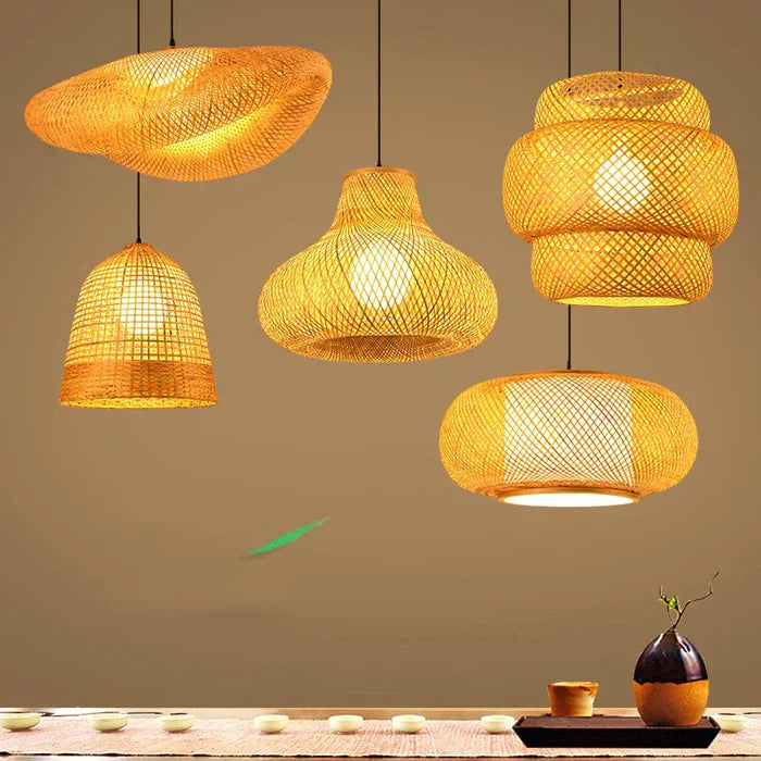 Handgemaakte Rieten Hanglamp - RayaLicht