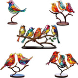 Gekleurde Vogels Op Tak Bureaubladornamenten