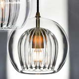 Moderne Aluminium-Glas-Hängeleuchte – LumaLite