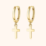 Oorbellen met kruis hanger - Aurelia