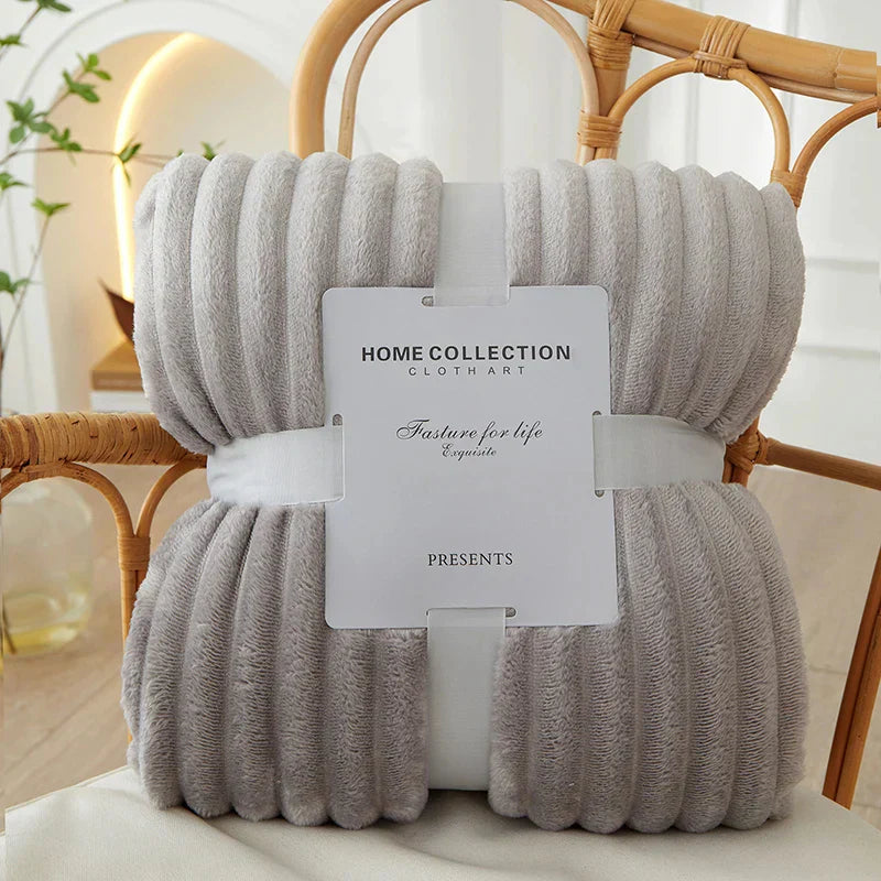 Brede Gestreepte Flanellen Fleece Dekentje – CozyStripe