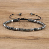 Vlechtarmband met 2,4 mm Natuurlijke Steen Rollen – Seraphina