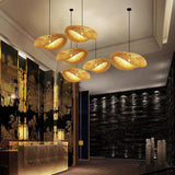 Handgeweven bamboe hanglamp in boho stijl
