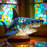 Vibrante Glas-in-lood Dierlampen – Artistieke Tafeldecoratie