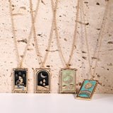 Zirkonia Verguld Tarot-Druppel-Hanger-Halsketting – Amara
