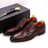 Handgemaakte Heren Oxford Schoenen Leer Brogue Dress Klassieke Zakelijke Formele Schoenen