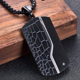 Heren Ketting | Roestvrij Staal | Zwarte Vintage Hanger