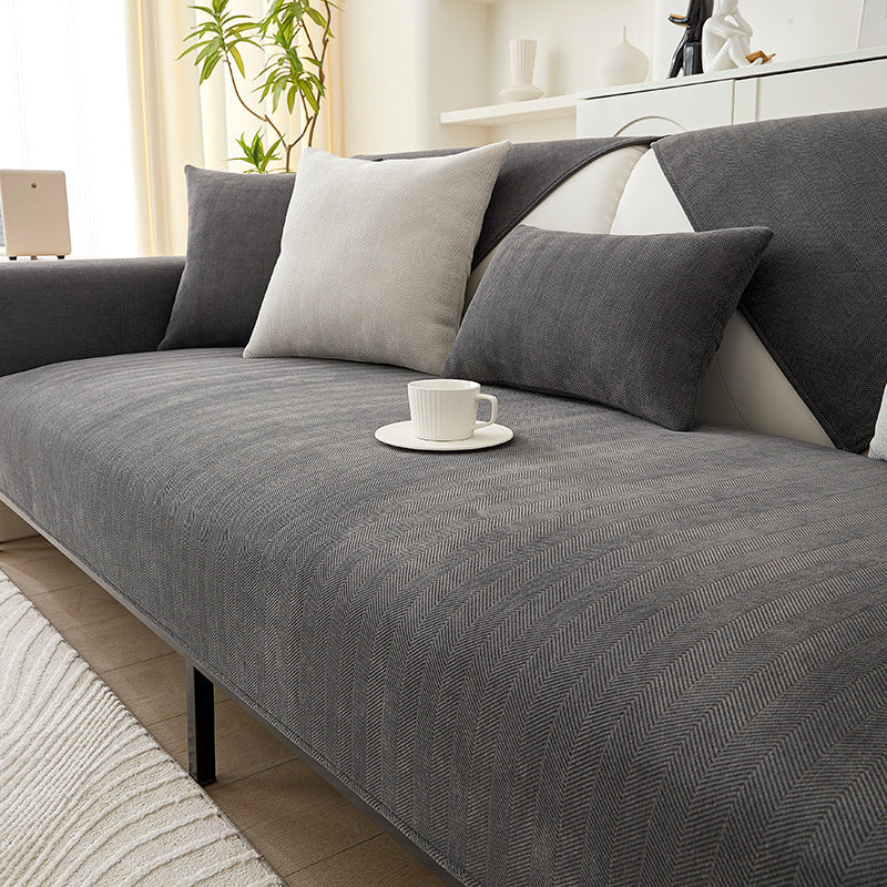 Chenille-bankbeschermers met visgraatstructuur – VeluraShield
