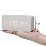 Wekker - Houtlook LED Display - Spraakbesturing & Temperatuur