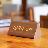 Wekker - Houtlook LED Display - Spraakbesturing & Temperatuur