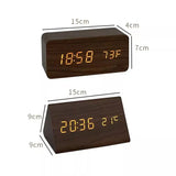 Wekker - Houtlook LED Display - Spraakbesturing & Temperatuur