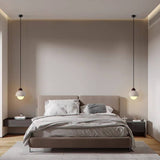 Natuurlijke Marmeren Hanglamp – Elegante Walnoot & Steen Ontwerp voor een Tijdloze Uiterlijk