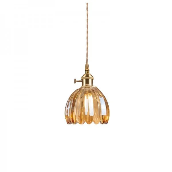 Japanse Retro Glazen Bloem Hanglamp | Elegante Bloemvormige Hanglamp Glas | Warme Sfeerverlichting | Hoogwaardige Materialen | Moderne en Retro Stijlcombinatie | Interieur Design Eyecatcher | Eenvoudige Installatie