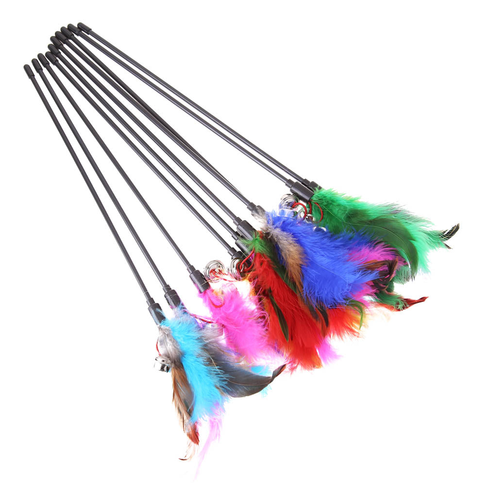 Katten speelgoed met veren (5 stuks) – FeatherChase