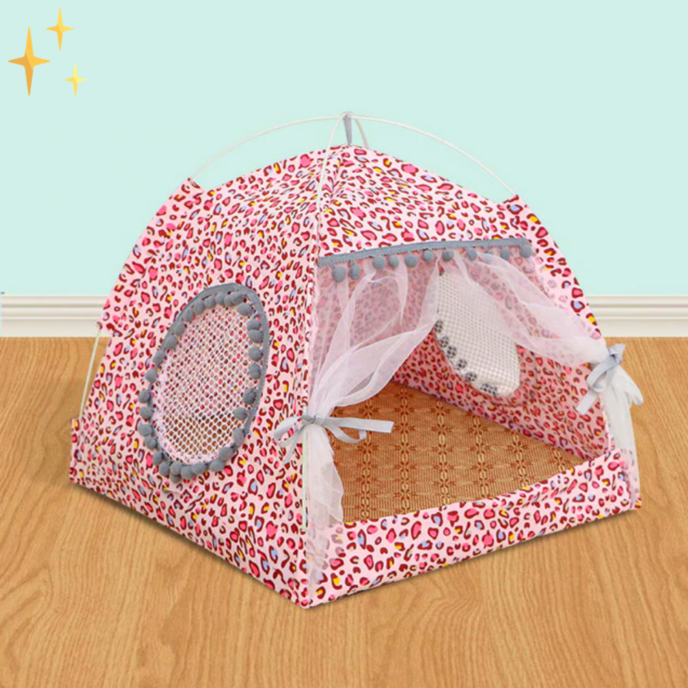Schattige huisdier tent met gordijnen - PetTent