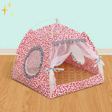 Schattige huisdier tent met gordijnen - PetTent