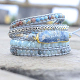 Helende Blauwe Topaas-Wikkelarmband – Aurina