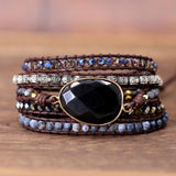Krachtige Onyx-Wikkelarmband – Isadora