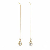 Lange Druppel-Strass-Oorbellen – Isalyn