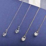 Lange Druppel-Strass-Oorbellen – Isalyn