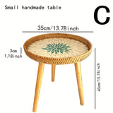 Scandinavische Rattan-Bijzettafel - Elin