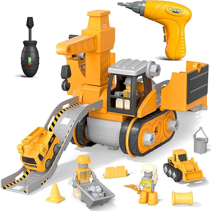 LittleBuilder Speelset - Vrachtwagen, Graafmachine & Kraan