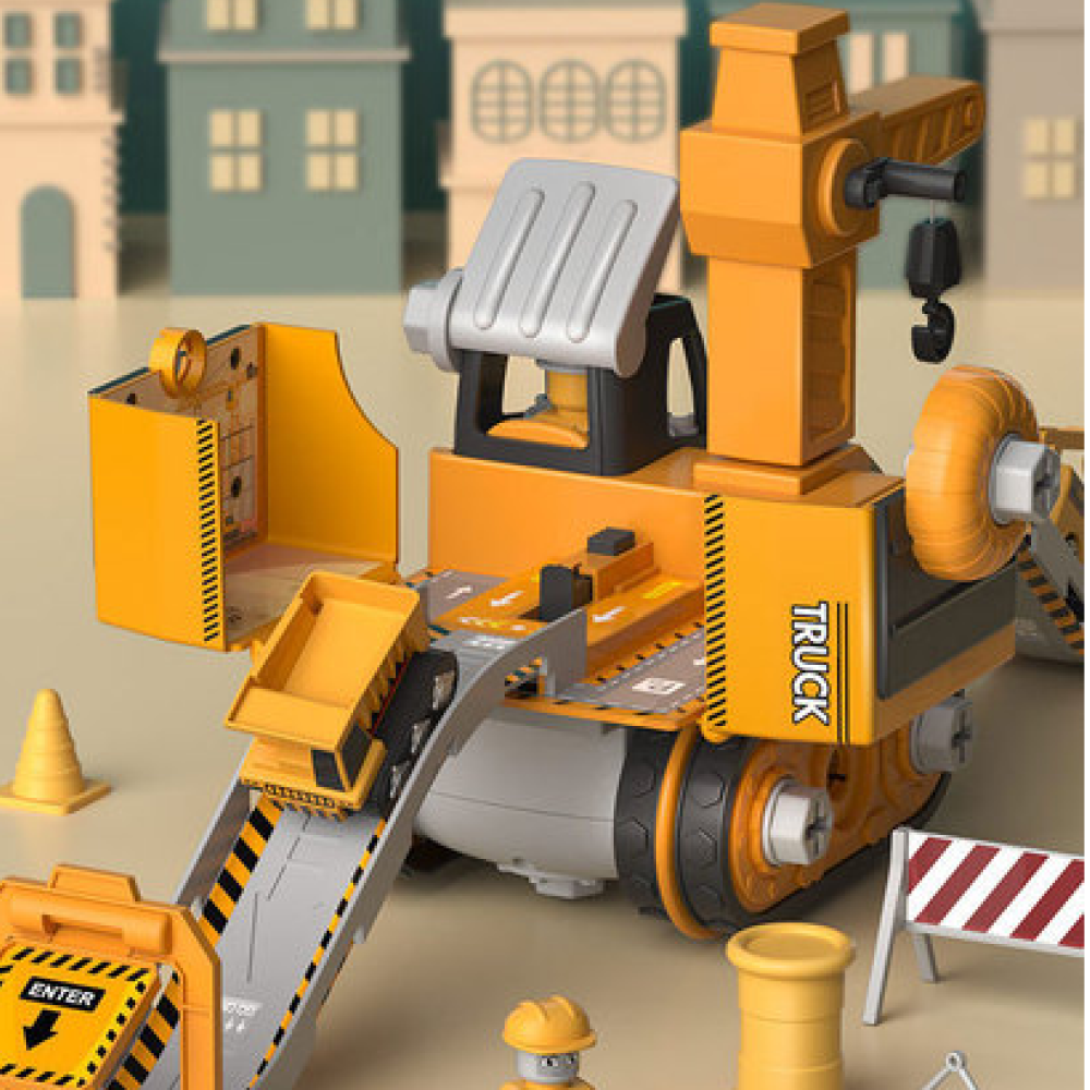 LittleBuilder Speelset - Vrachtwagen, Graafmachine & Kraan