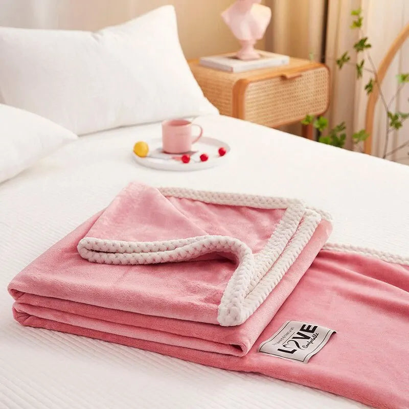 Rosa Flanel-Fleece Deken - BlushCozy