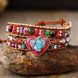 Levend Hart Jaspis-Wikkelarmband – Elyra