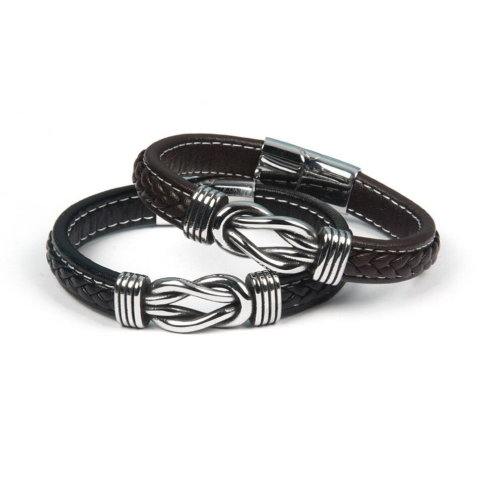 Infinity-Armband | Leer-Knoop-Armband