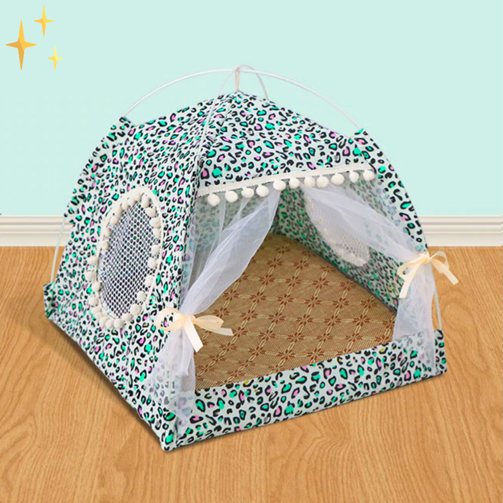 Schattige huisdier tent met gordijnen - PetTent