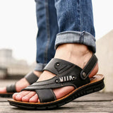 Leren Heren Sandalen met Vintage Stijl - Comfortabel en Duurzaam