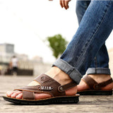 Leren Heren Sandalen met Vintage Stijl - Comfortabel en Duurzaam