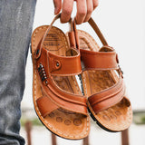 Leren Heren Sandalen met Vintage Stijl - Comfortabel en Duurzaam
