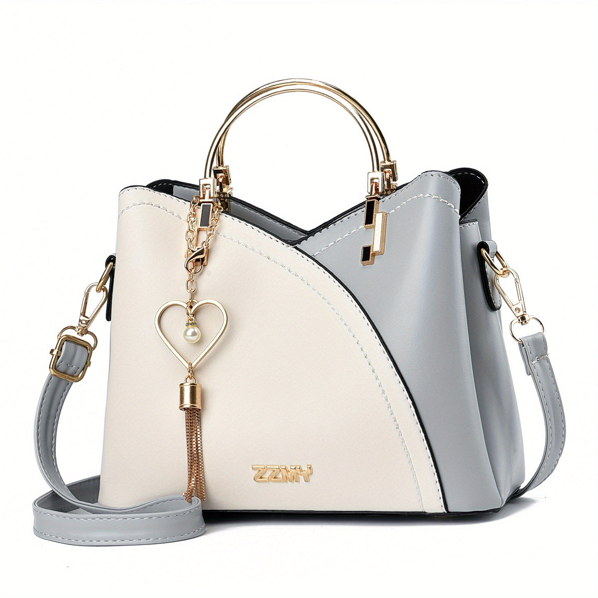 Luxe Leren Handtas – Stijlvol | Kleurblokontwerp