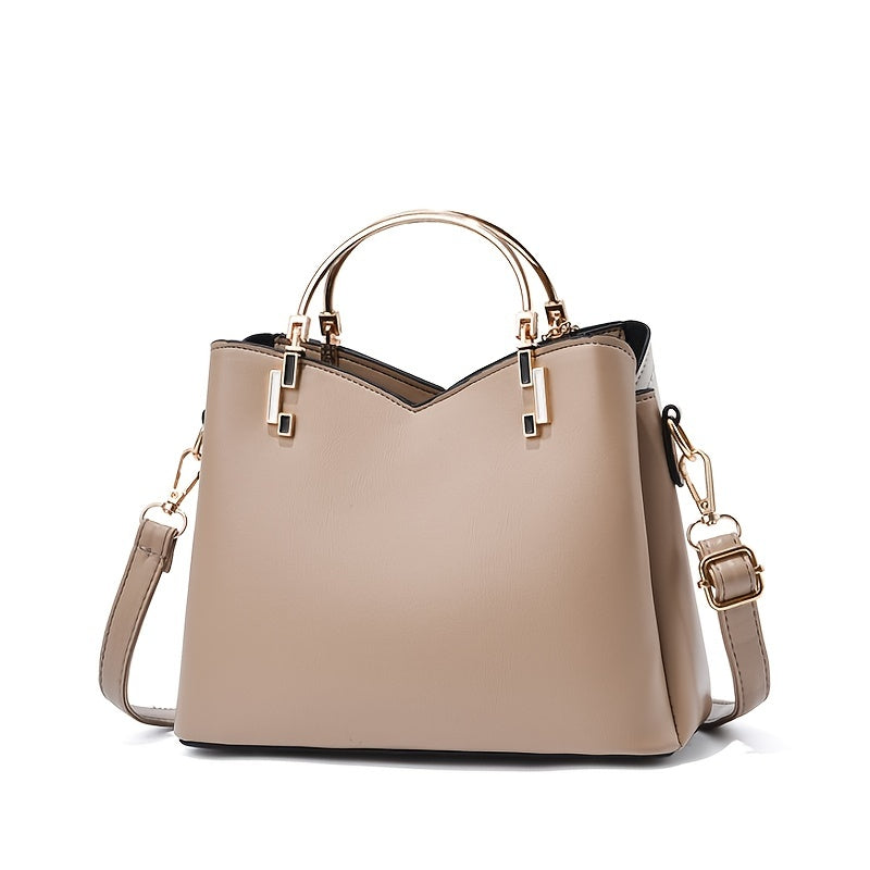 Luxe Leren Handtas – Stijlvol | Kleurblokontwerp