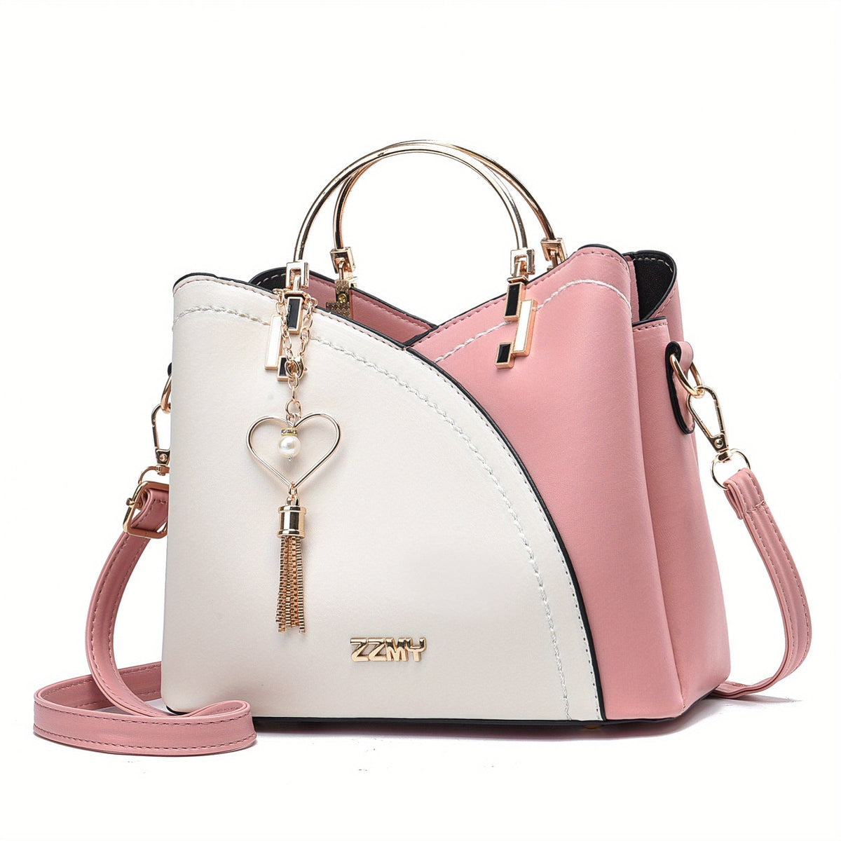Luxe Leren Handtas – Stijlvol | Kleurblokontwerp