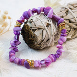 Stijlvolle Armband van Natuursteen en Kristalparels - Celine