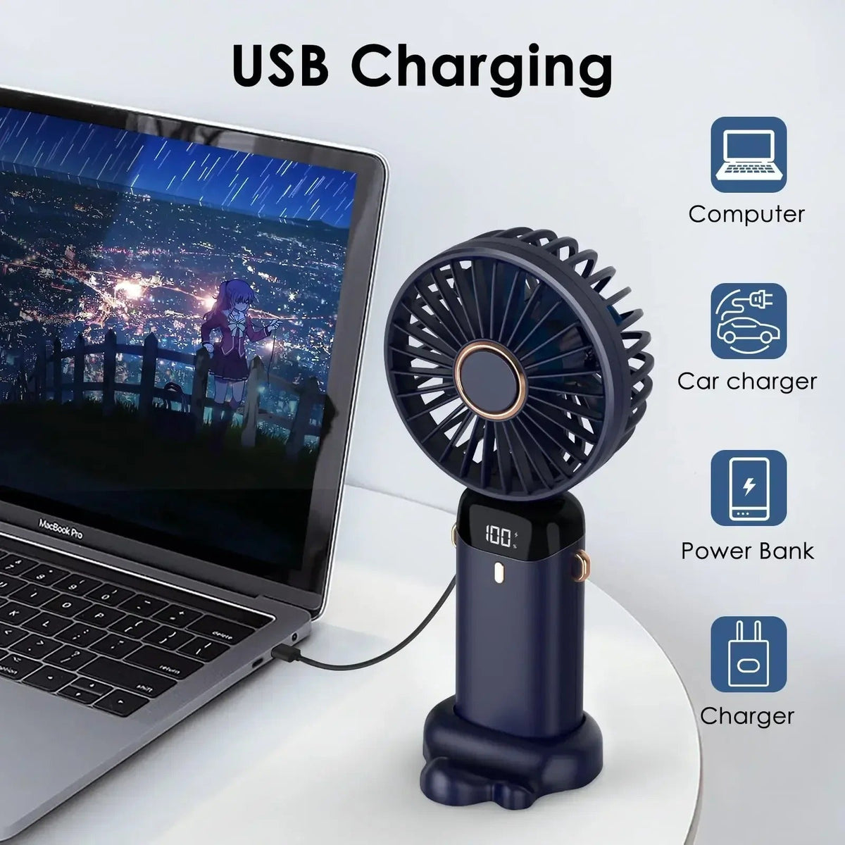5000mAh Draagbare Ventilator Oplaadbaar