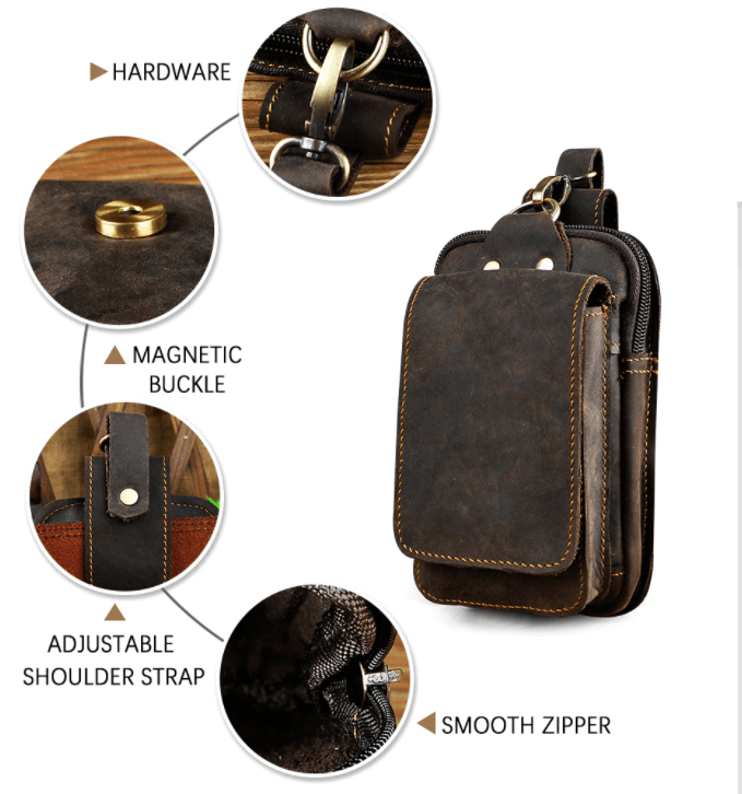 Echt Lederen Heren Waist Bag