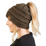 Vrouwen's Zachte Brei Ponytail Beanie – Casual Wintermuts