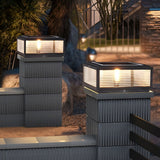 Moderne LED Buitenpilaarlamp – Elegante Zwarte Ontwerp met Hardwired & Zonne-energie Opties
