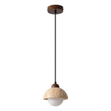Natuurlijke Marmeren Hanglamp – Elegante Walnoot & Steen Ontwerp voor een Tijdloze Uiterlijk