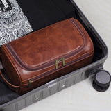 Premium Leren Toilettas voor Reizigers
