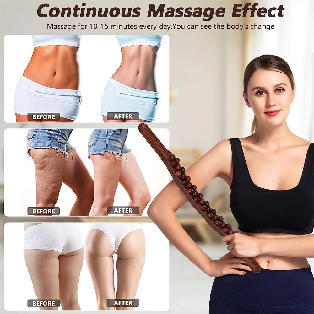 Houten Gua Sha Stick - Relaxa - Rug Schouder Massage - Vet Verbrand Tool